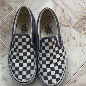 blue-gray checkered vans